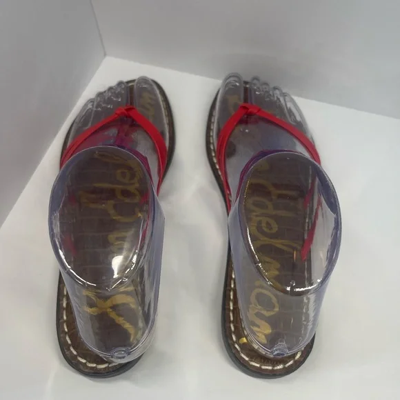 Sam Edelman Gerianne Leather Flip Flops Thongs Size 6 - Red LEATHER Classic Boho - Picture 7 of 11